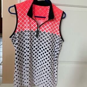 TAIL Womens Sleeveless Printed Golf Shirt
